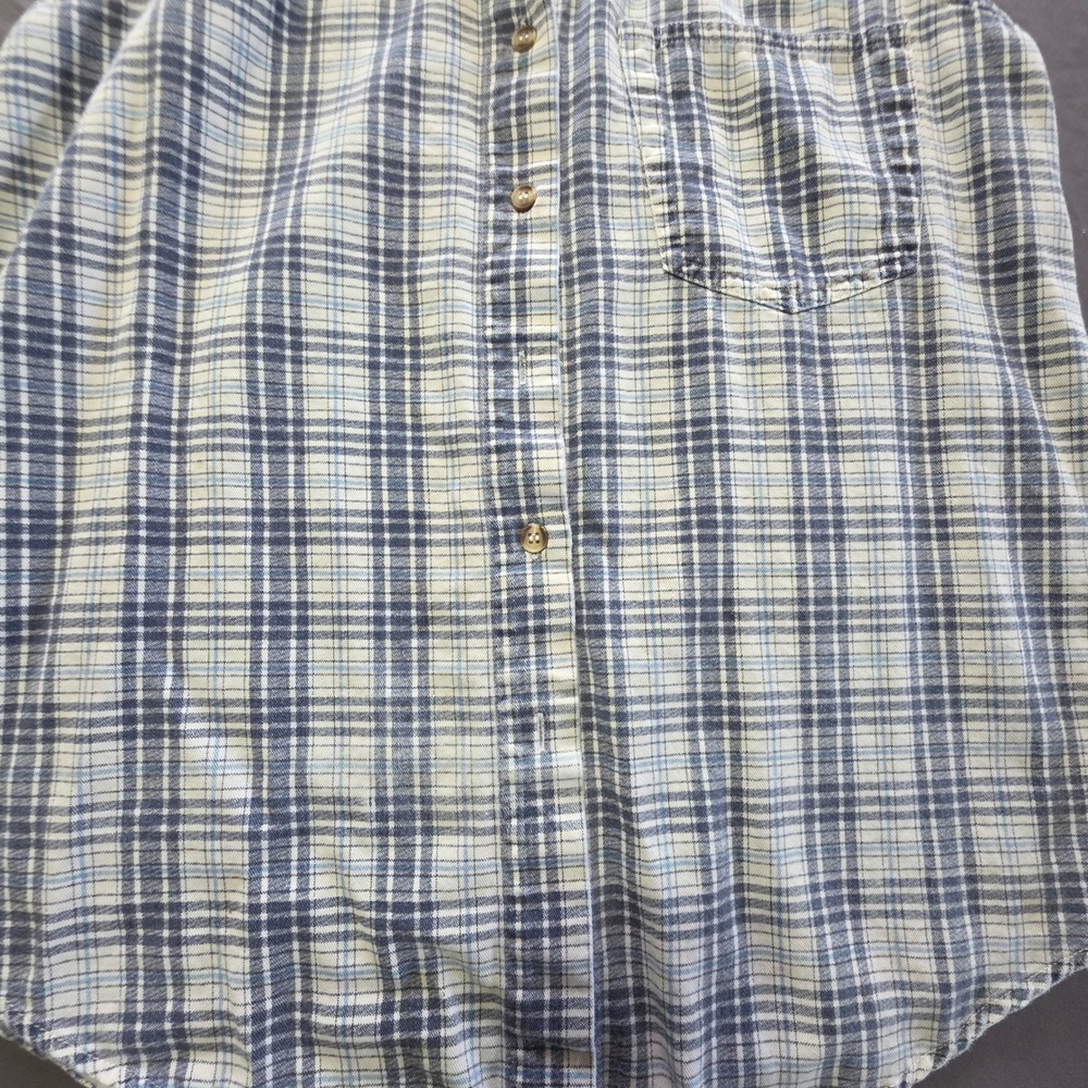 CM Company Women's Sleeveless Plaid‎ Shirt Top Button Down Blue White - Picture 2 of 5
